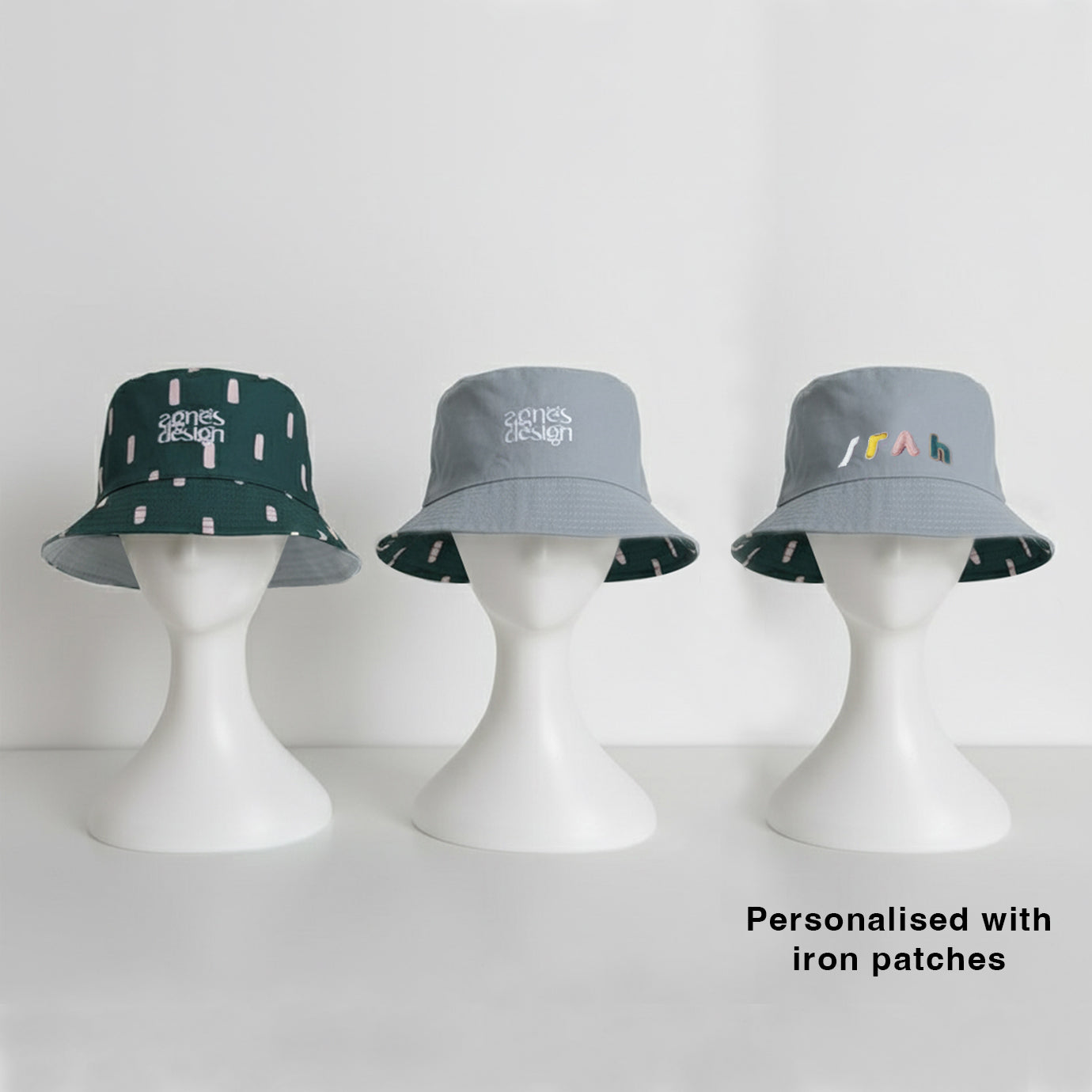 Reversible Parent-Child Bucket Hat: Luna Verde