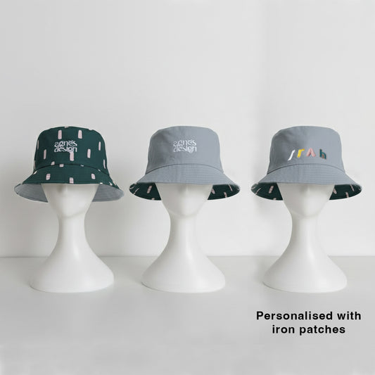 Reversible Parent-Child Bucket Hat: Luna Verde