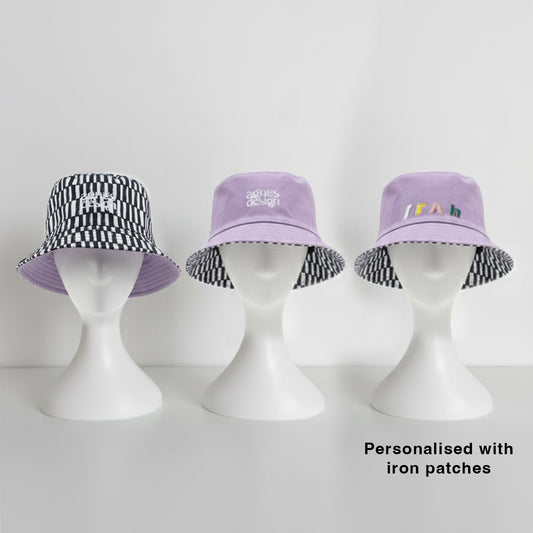 Reversible Parent-Child Bucket Hat: Lilac Noir
