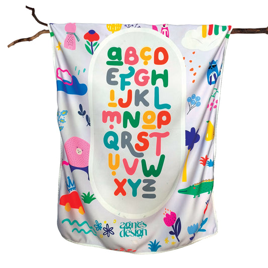 ABC Dreamland Travel Blanket w Pouch