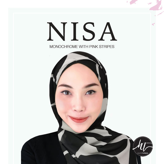 Nisa: Monochrome with Pink Stripe