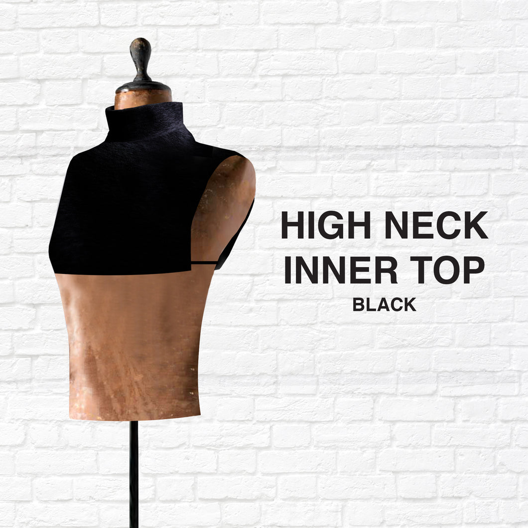 High Neck Inner Top: Black