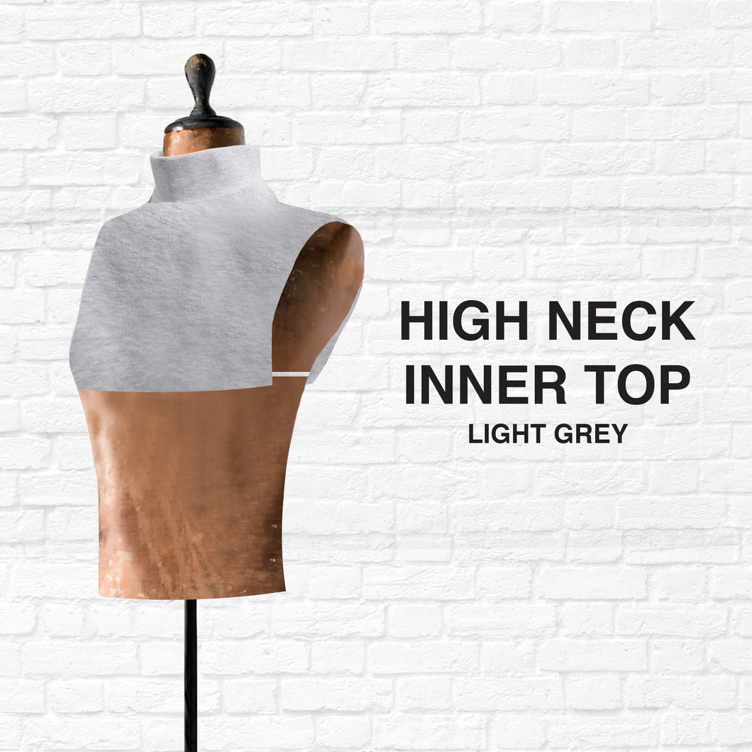 High Neck Inner Top: Light Grey