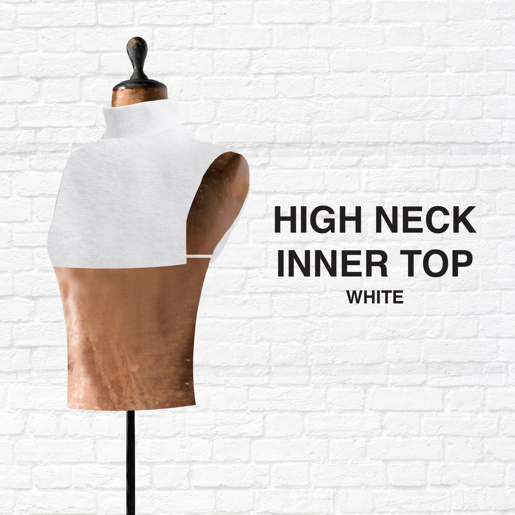 High Neck Inner Top: White